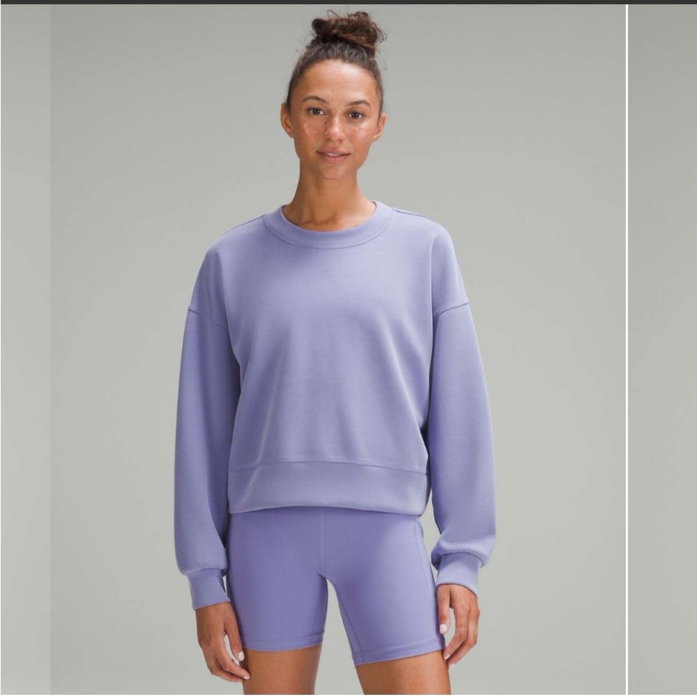 Lululemon Softstreme Perfectly Oversized Cropped Crew 4/Dark Lavender